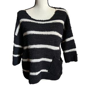 Rewind Black and Cream Sweater